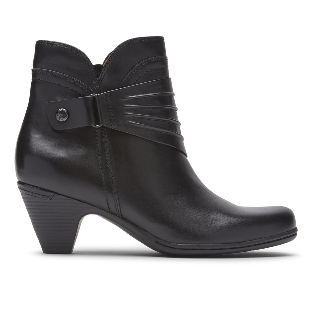 Rockport Women's Cobb Hill Adaline Ankle Boots - Black - USA (1936KGFZR)